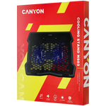 CANYON OnCool 03 dzesēšanas statīvs klēpjdatoriem līdz 15,6″, 2 ventilatori, LED