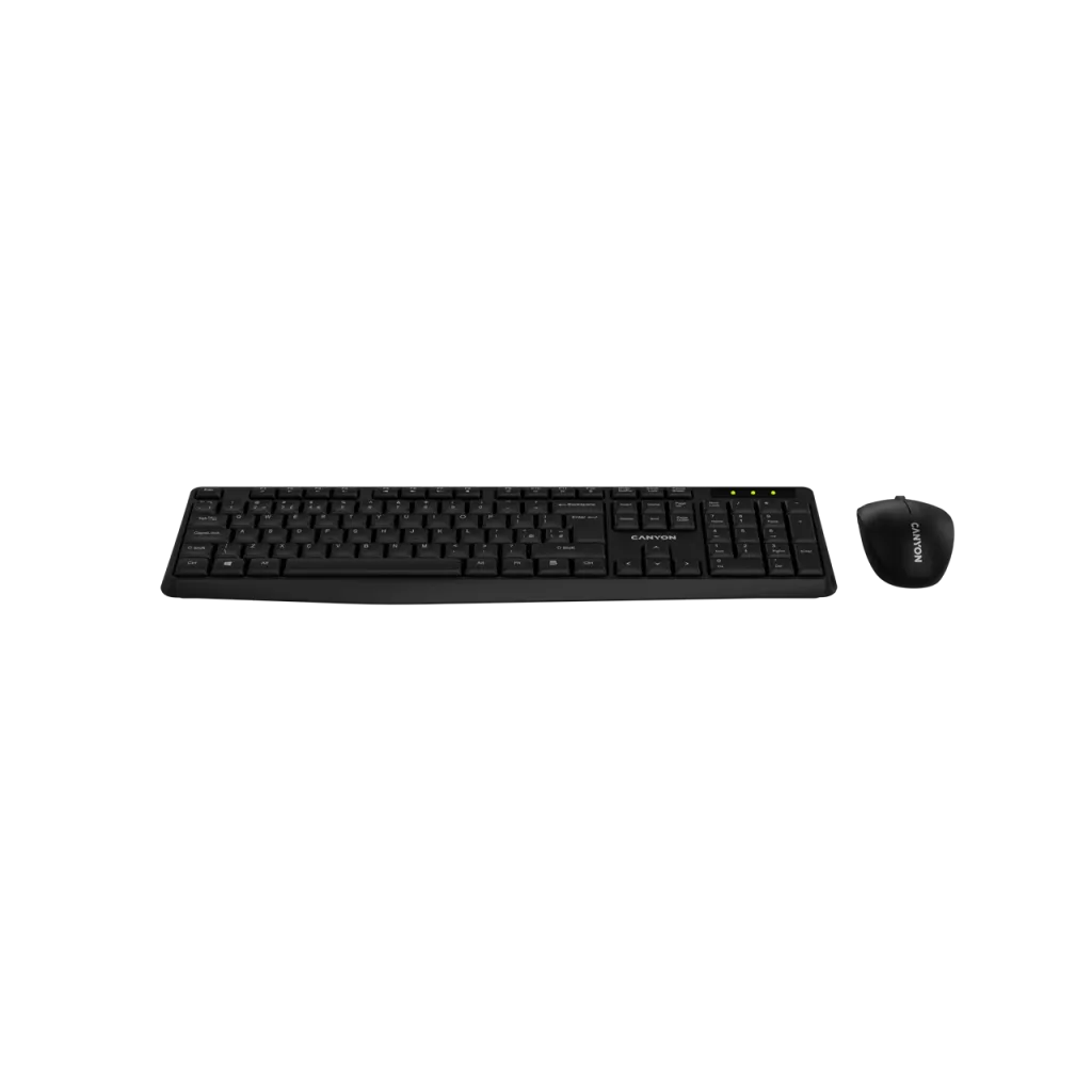 CANYON SET-W01 bezvadu tastatūras un peles komplekts, 2,4 GHz, melns