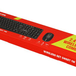 CANYON SET-W01 bezvadu tastatūras un peles komplekts, 2,4 GHz, melns