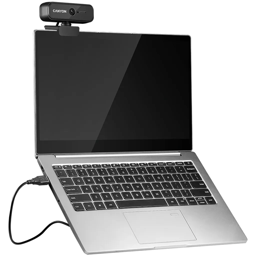 CANYON OnStream 2 HD 720p tīmekļa kamera ar mikrofonu, USB, 360°, melna