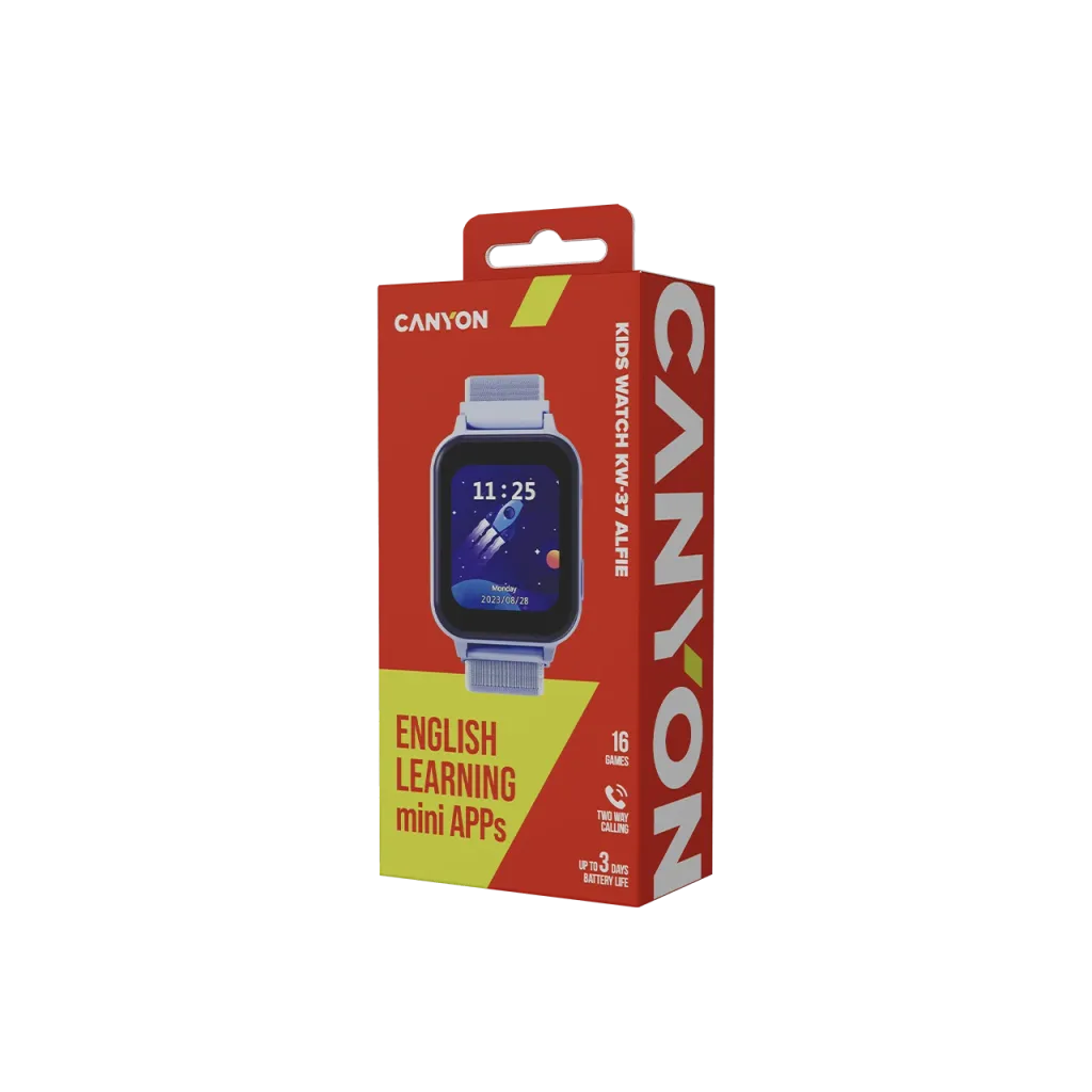 CANYON Alfie KW-37 bērnu viedpulkstenis 1.69" IPS, 2G, IP66, zils