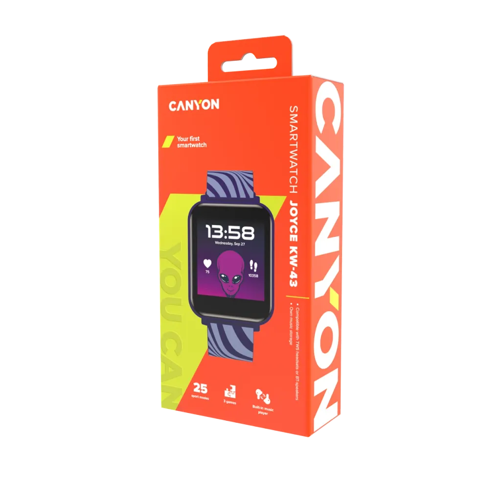 CANYON Joyce KW-43 bērnu viedpulkstenis 1.54" IPS, Dual BT, IP67, zils