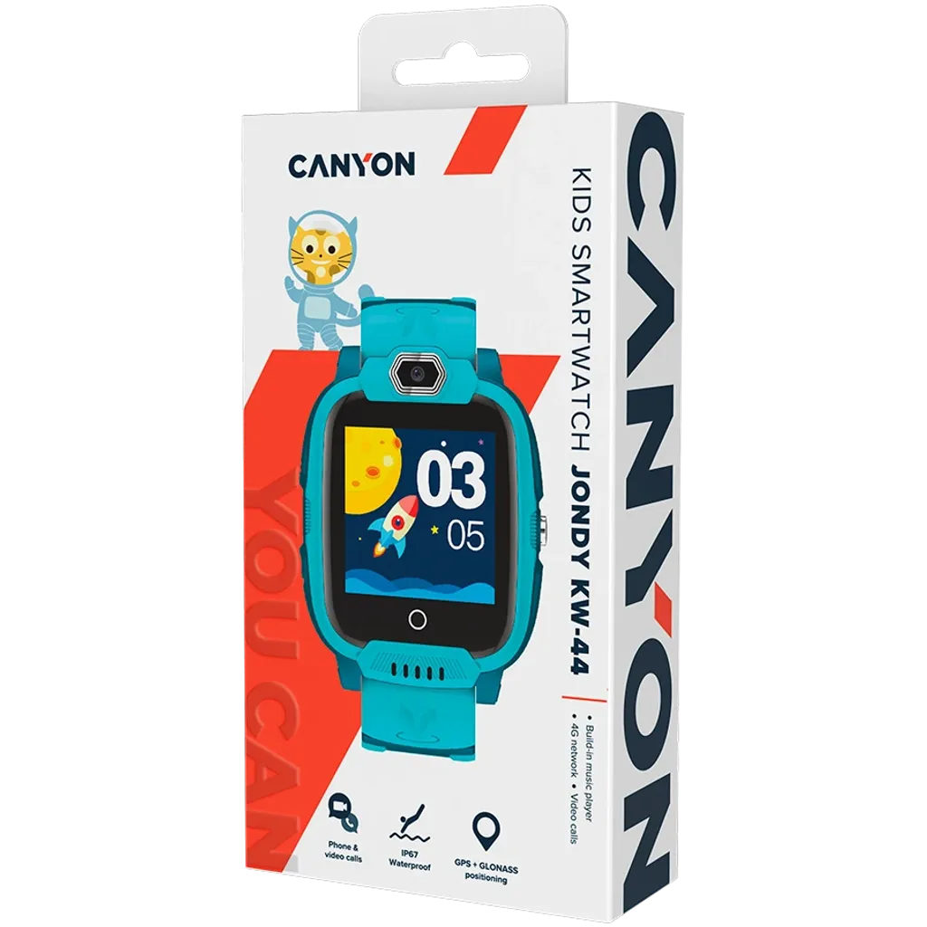 CANYON Jondy KW-44 bērnu viedpulkstenis 1.44" IPS, 4G, GPS, zaļš