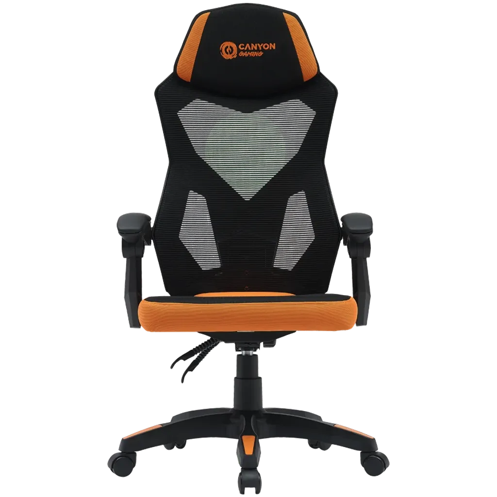 CANYON Wave MCH02 spēļu krēsls, līdz 120 kg, melns/oranžs
