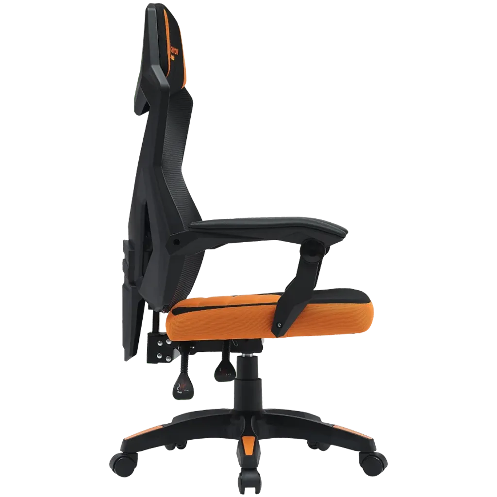 CANYON Wave MCH02 spēļu krēsls, līdz 120 kg, melns/oranžs