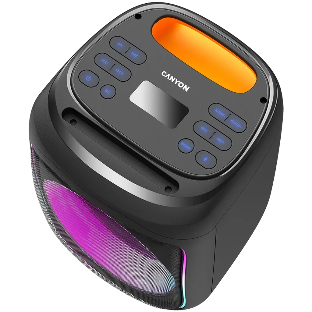 Canyon OnFun 5 portatīvais ballīšu skaļrunis, 40 W, RGB, melns