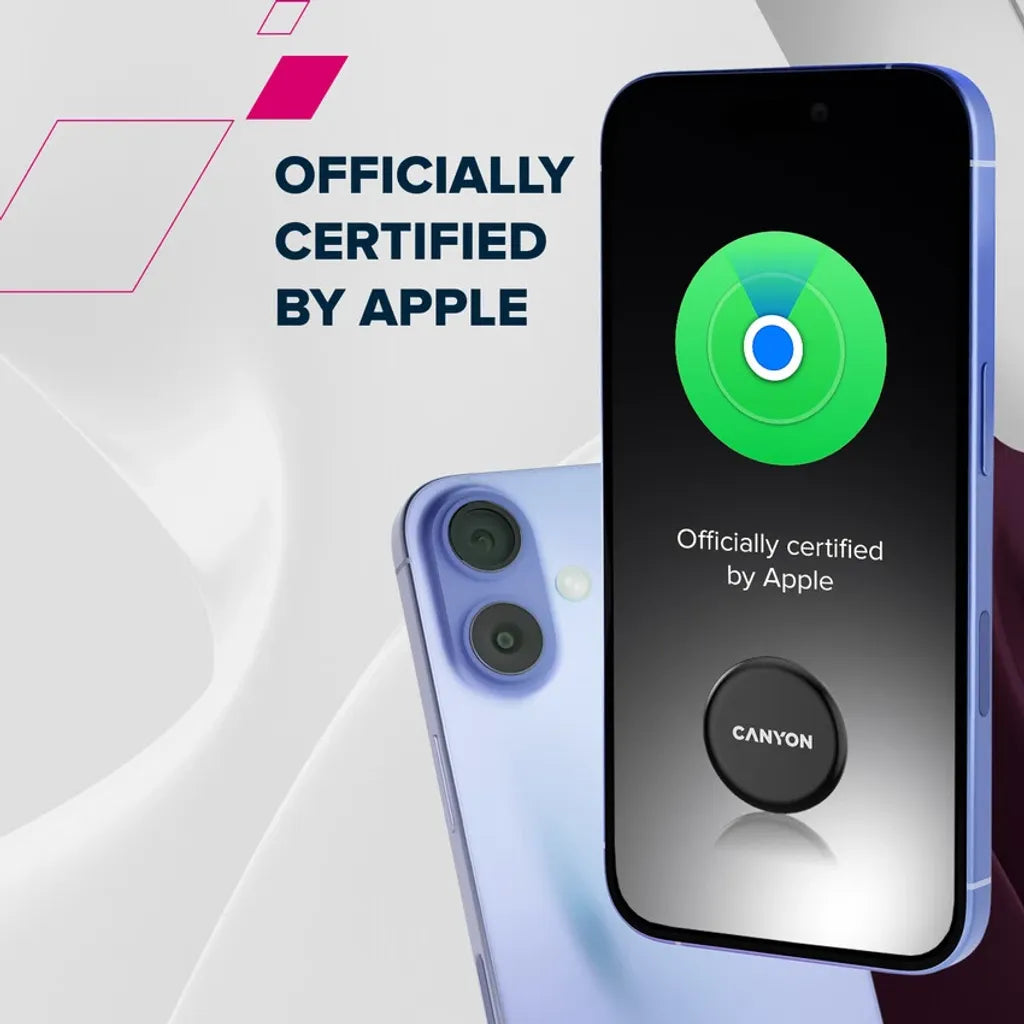 CANYON OnTag 1 Apple Find My Bluetooth izsekotājs, IP66, melns