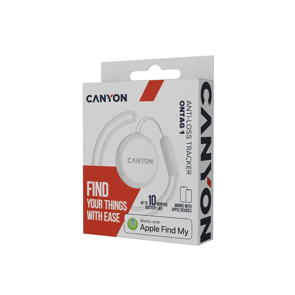CANYON OnTag 1 Apple Find My Bluetooth izsekotājs, IP66, balts
