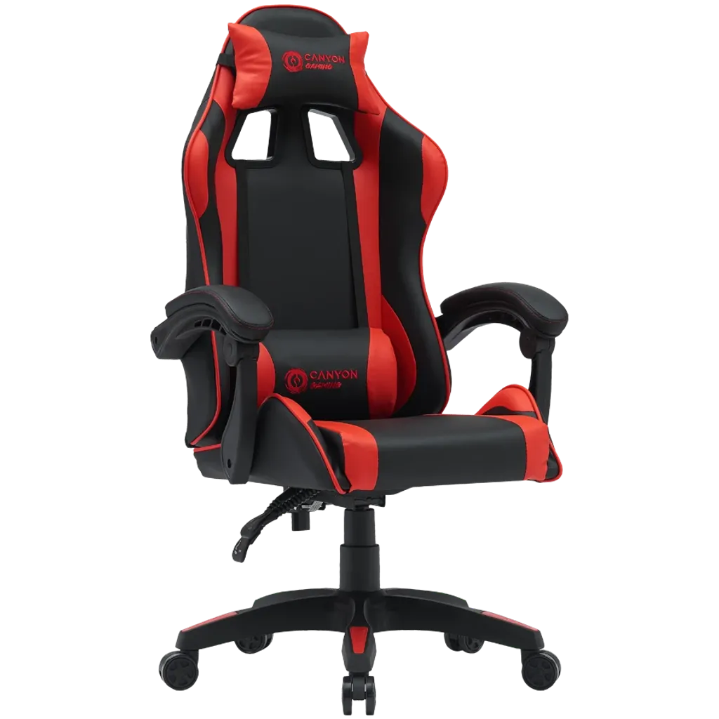 CANYON Core SGCH2 ergonomisks spēļu krēsls, līdz 120 kg, melns/sarkans