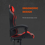 CANYON Core SGCH2 ergonomisks spēļu krēsls, līdz 120 kg, melns/sarkans