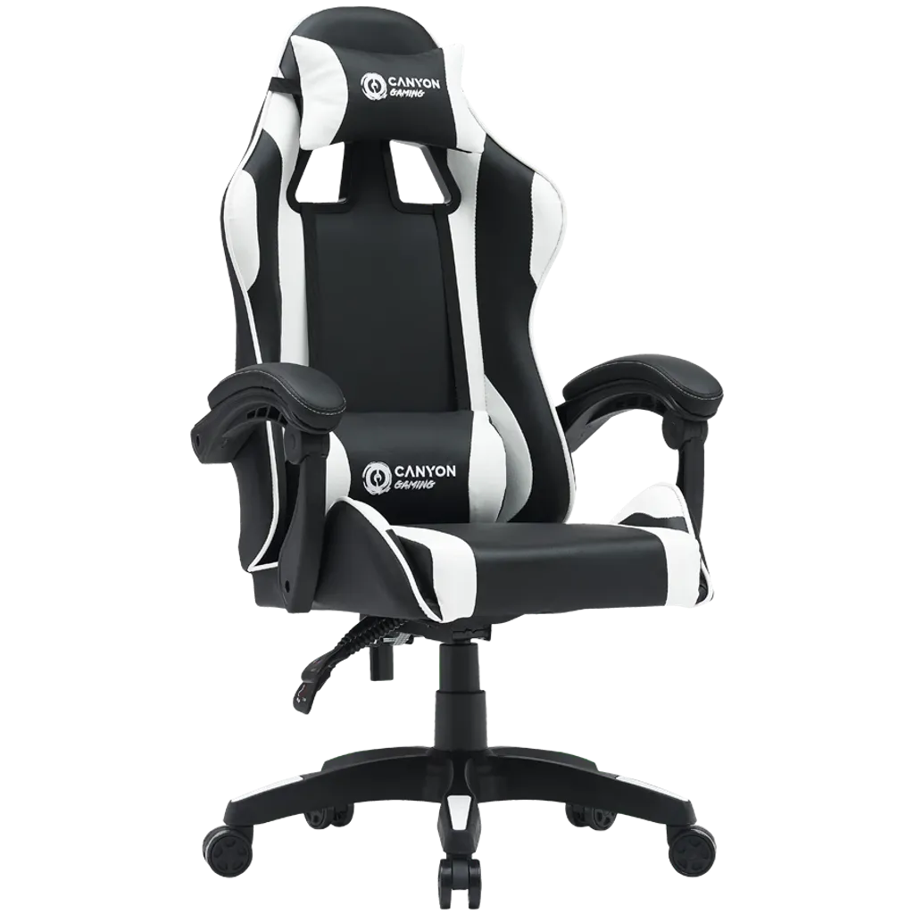 CANYON Core SGCH2 ergonomisks spēļu krēsls, līdz 120 kg, melns/balts