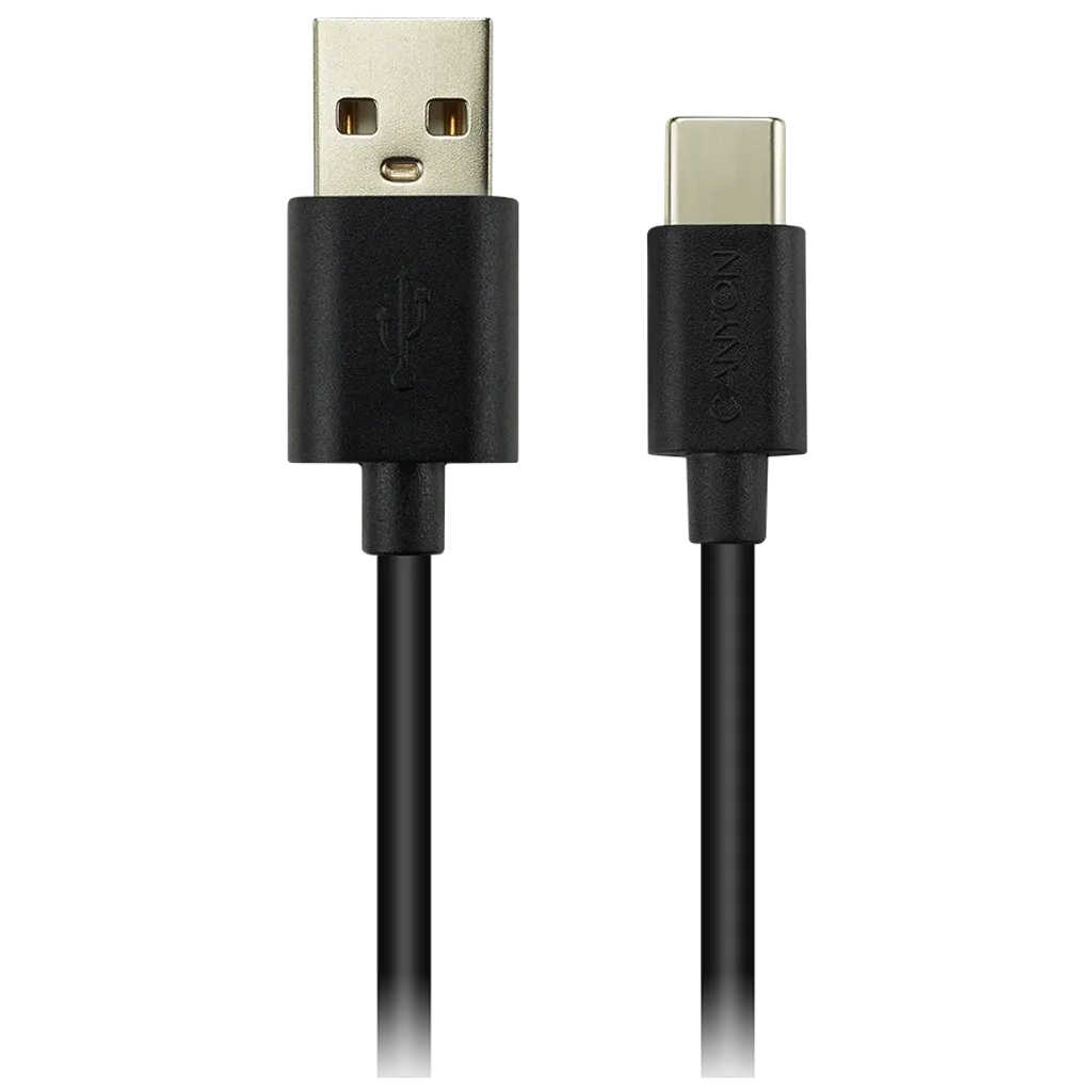 Canyon UC-2 USB-A–USB-C kabelis, 2 m, 5 W, melns