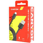 Canyon UC-2 USB-A–USB-C kabelis, 2 m, 5 W, melns