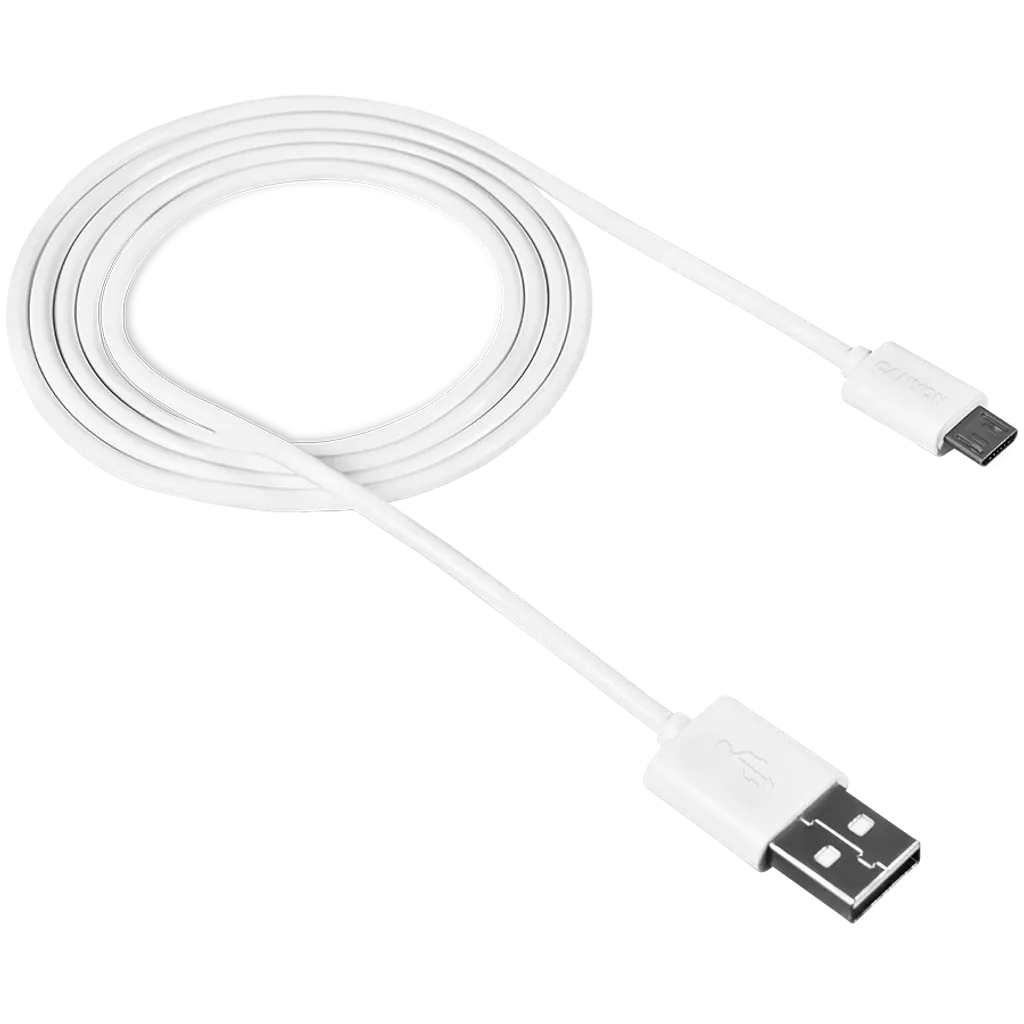 Canyon UM-1 Micro USB–USB-A kabelis, 1 m, 5 W, balts