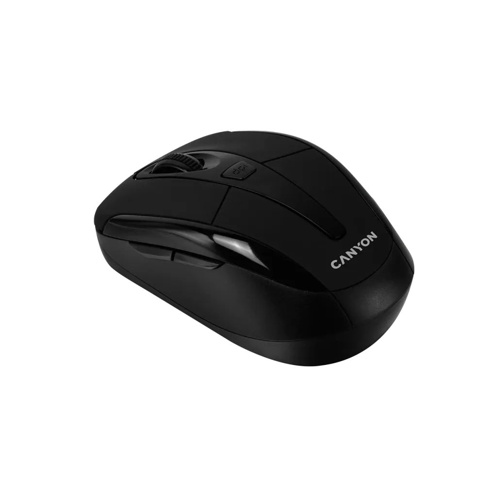CANYON MSO-W6 bezvadu optiskā pele, 1600 dpi, 6 pogas, melna