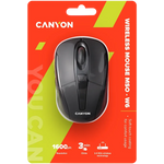 CANYON MSO-W6 bezvadu optiskā pele, 1600 dpi, 6 pogas, melna