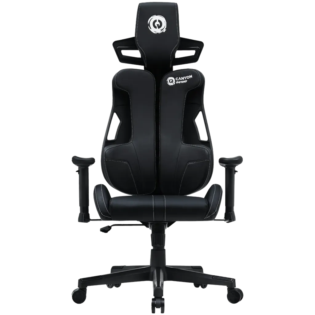 CANYON Morphos ABCH01 ergonomisks spēļu krēsls, līdz 150 kg, melns/balts