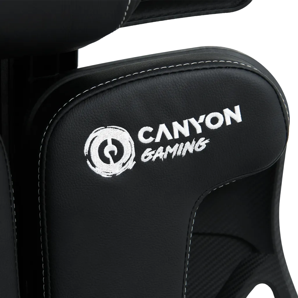 CANYON Morphos ABCH01 ergonomisks spēļu krēsls, līdz 150 kg, melns/balts