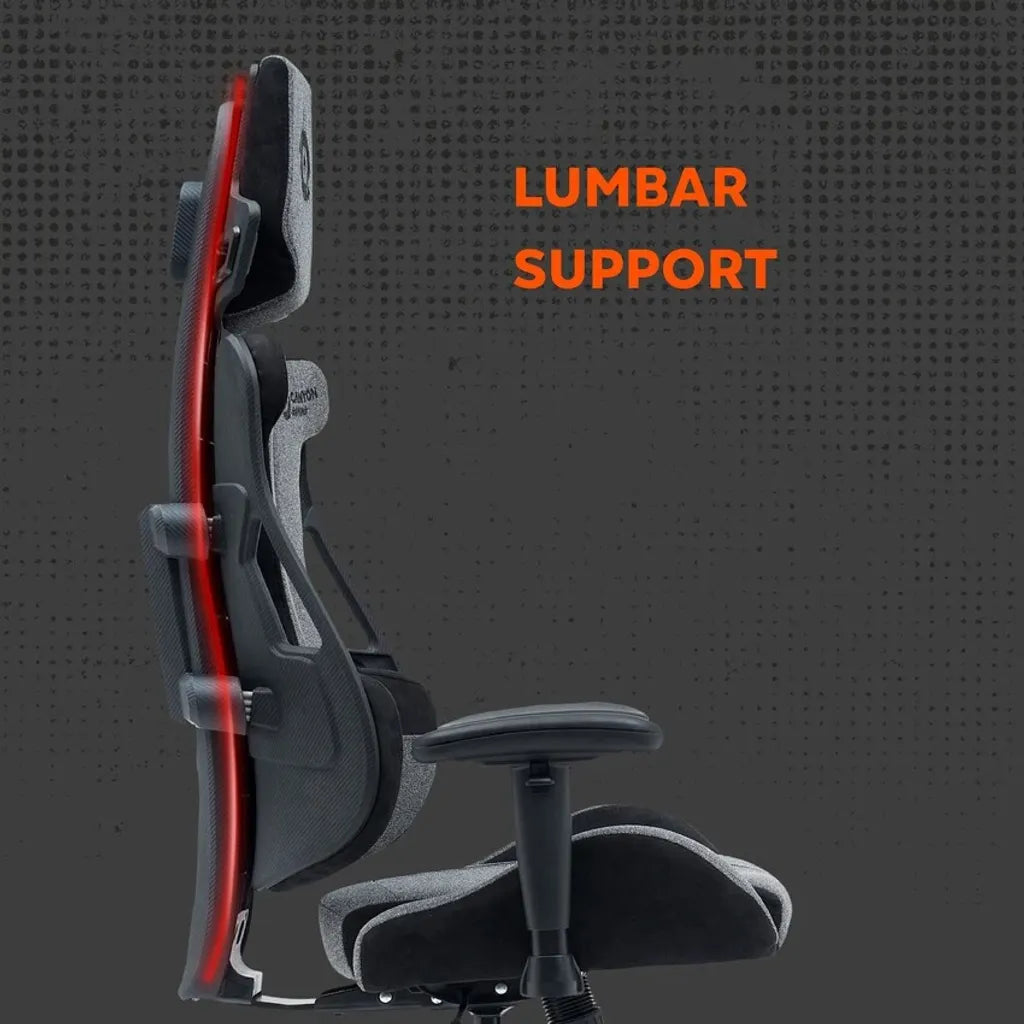 CANYON Morphos ABCH01 ergonomisks spēļu krēsls, līdz 150 kg, pelēks