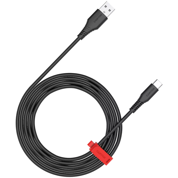 CANYON 18W  USB Type-C uz USB Type-C kabelis, silikona, Saderīgs ar Apple ierīcēm, USB 2.0, 1.2 m, melns