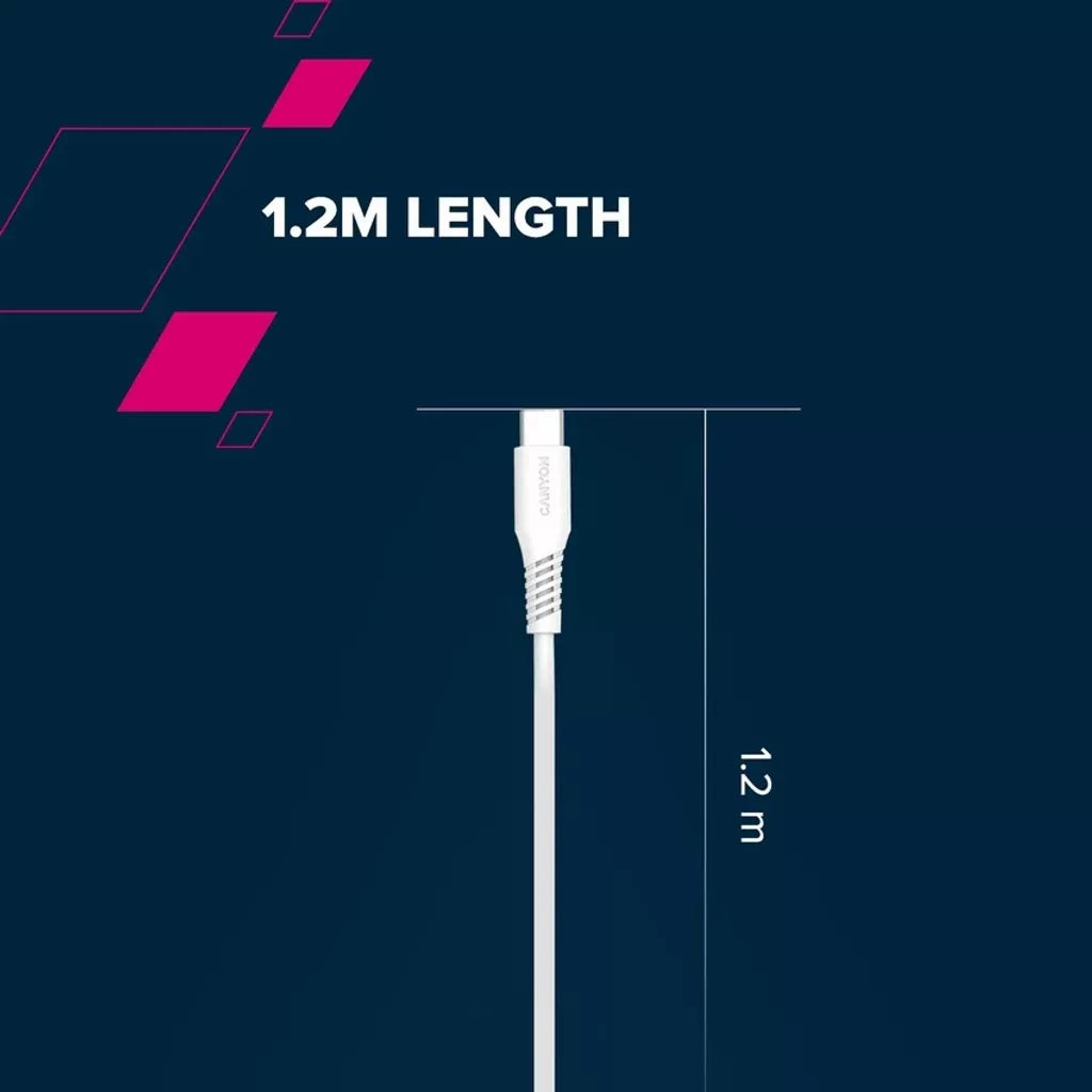 CANYON 18W  USB A uz USB Type-C kabelis, silikona, Saderīgs ar Apple ierīcēm, USB 2.0, 1.2 m, melns