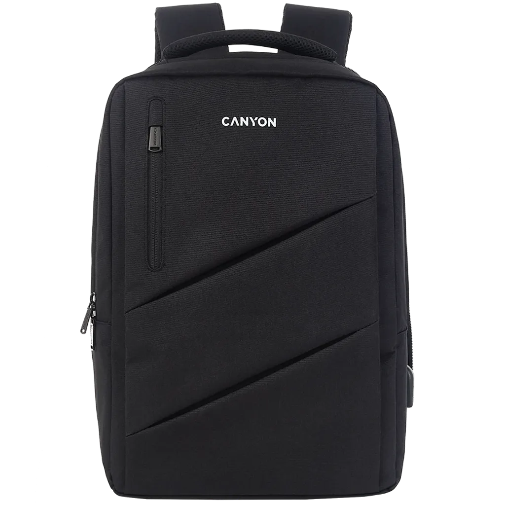 CANYON BPE-5 Urban mugursoma 15,6″ klēpjdatoram ar USB-A, melna