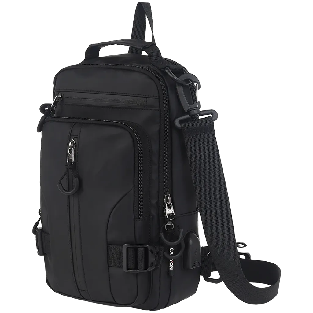 CANYON CB-1 3,5L transformējama soma/mugursoma, USB-A, 29x16x9cm, melna