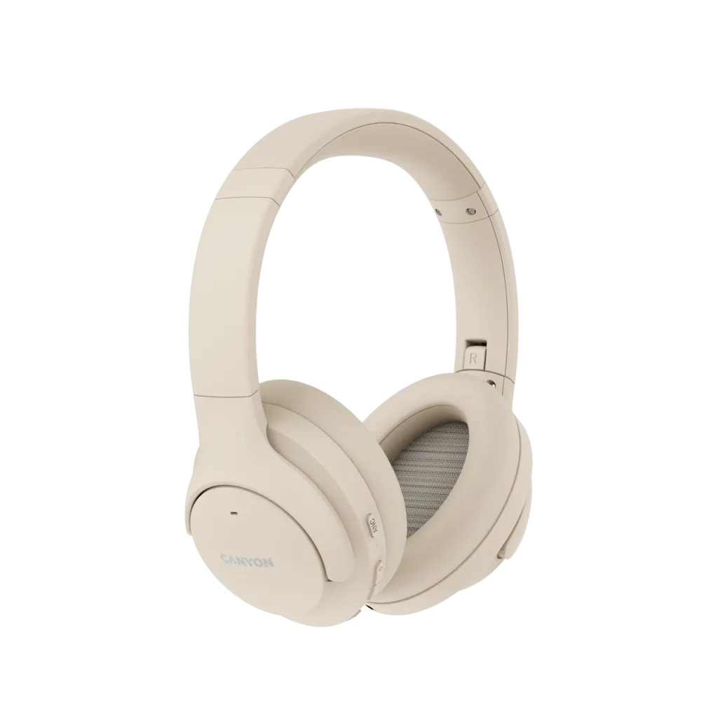 Canyon OnRiff 10 ANC bezvadu austiņas, Bluetooth 5.3, bēšas