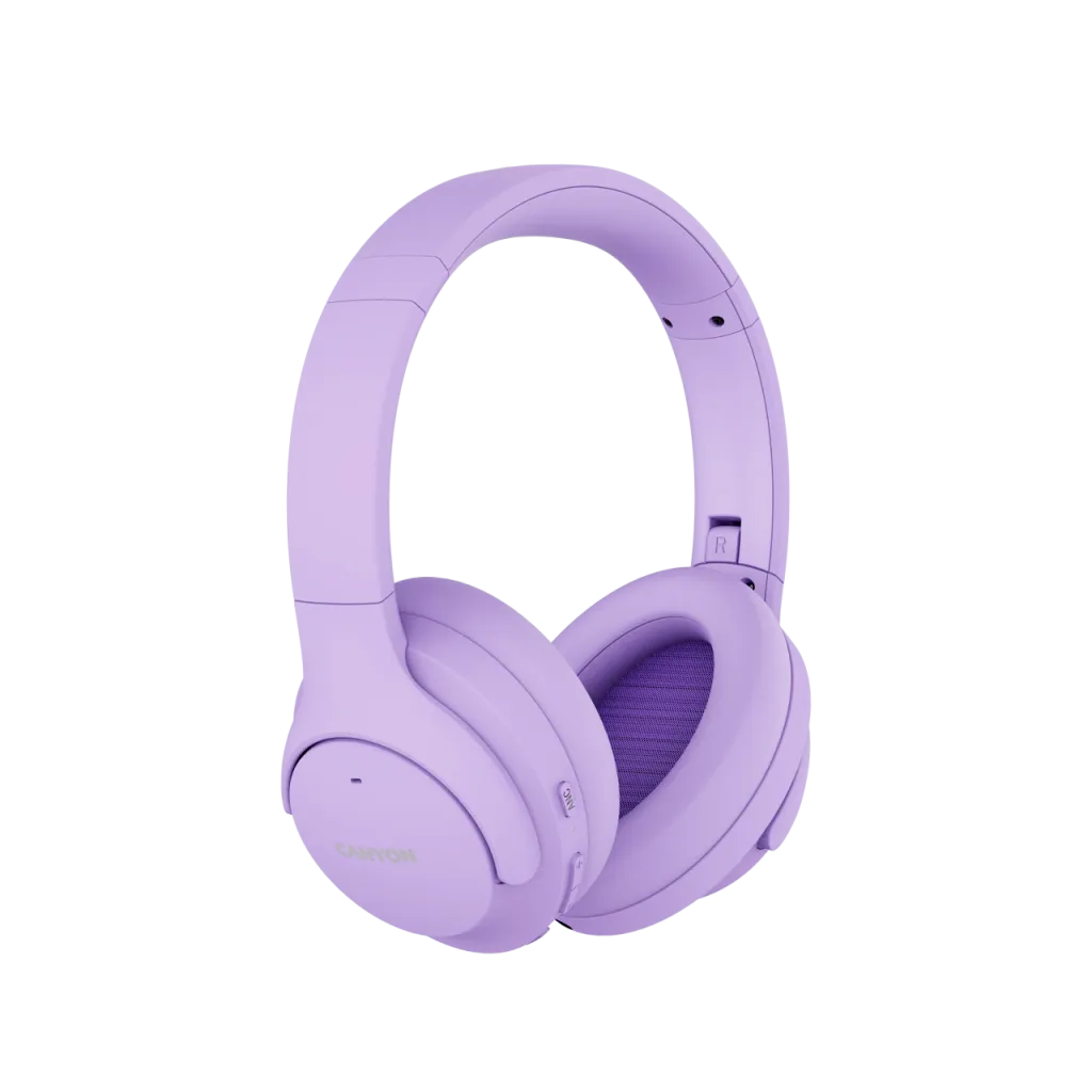 Canyon OnRiff 10 ANC bezvadu austiņas, Bluetooth 5.3, violetas