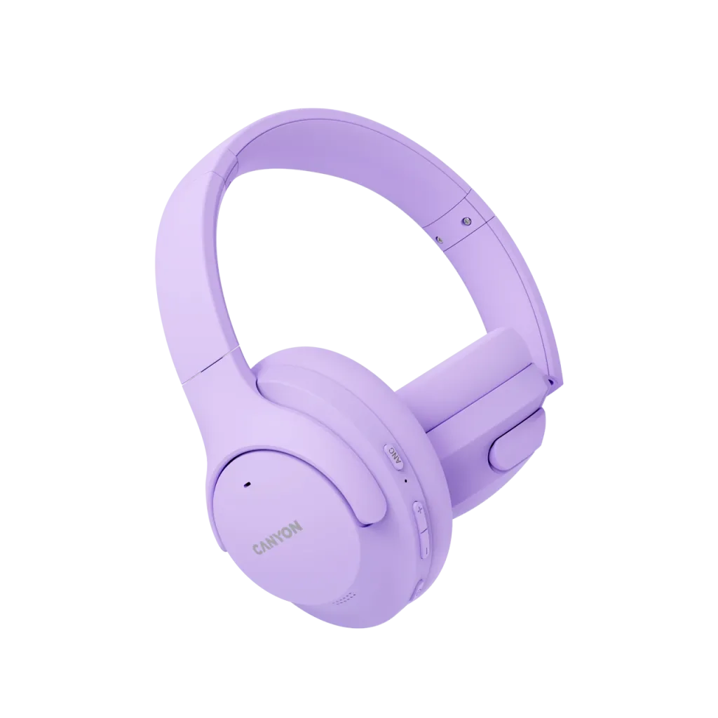 Canyon OnRiff 10 ANC bezvadu austiņas, Bluetooth 5.3, violetas