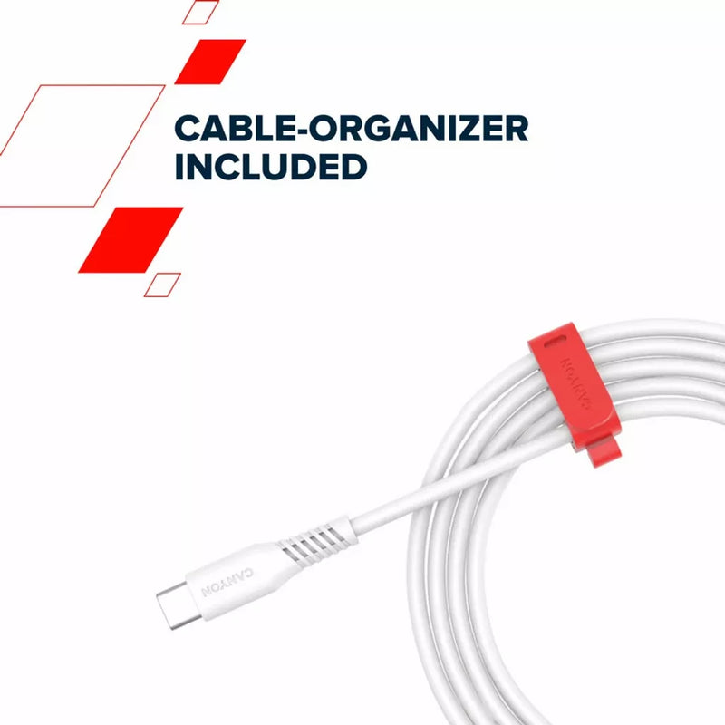 CANYON 100W  USB Type-C uz USB Type-C kabelis, Saderīgs ar Apple ierīcēm, silikona, USB 2.0, 1,2 m, balts