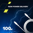 CANYON 100W  USB Type-C uz USB Type-C kabelis, Saderīgs ar Apple ierīcēm, silikona, USB 2.0, 2 m, balts