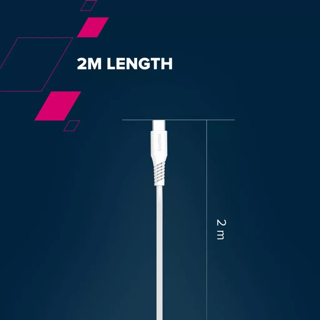 CANYON 100W  USB Type-C uz USB Type-C kabelis, Saderīgs ar Apple ierīcēm, silikona, USB 2.0, 2 m, balts