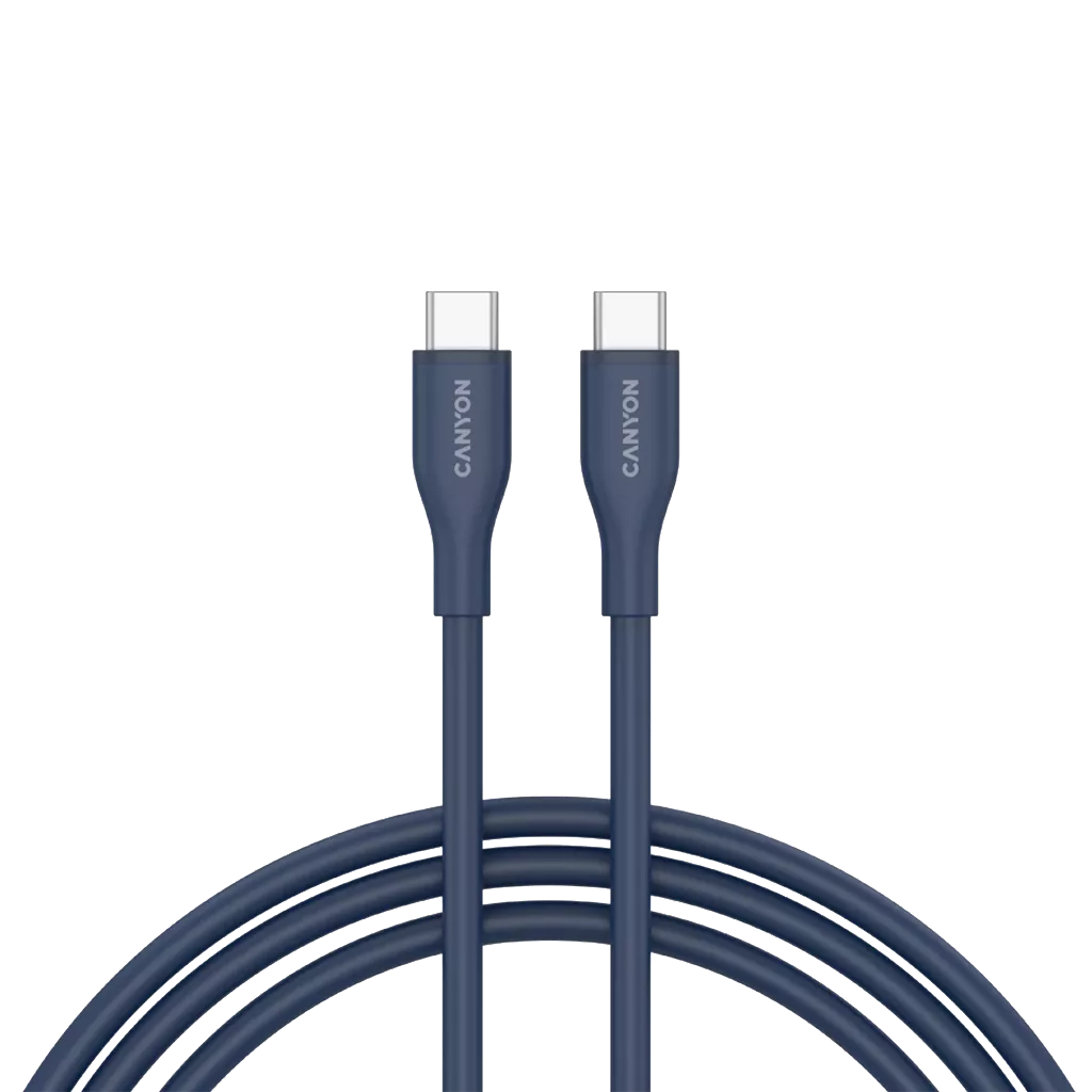 CANYON 60W  USB Type-C uz USB Type-C kabelis, Saderīgs ar Apple ierīcēm, USB 2.0, 1 m, zils