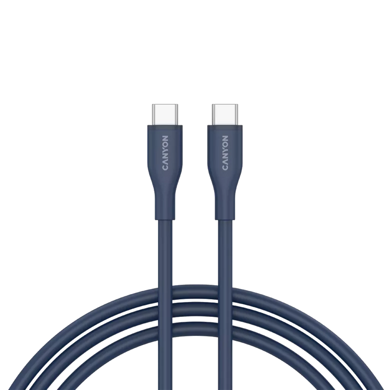 CANYON 60W  USB Type-C uz USB Type-C kabelis, Saderīgs ar Apple ierīcēm, USB 2.0, 1 m, zils