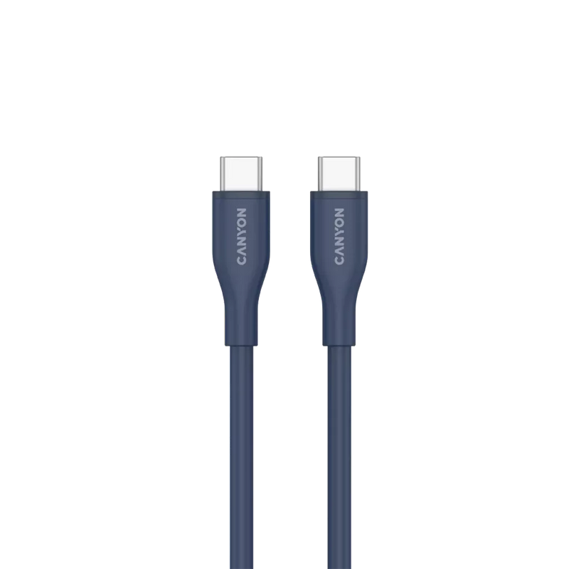 CANYON 60W  USB Type-C uz USB Type-C kabelis, Saderīgs ar Apple ierīcēm, USB 2.0, 1 m, zils