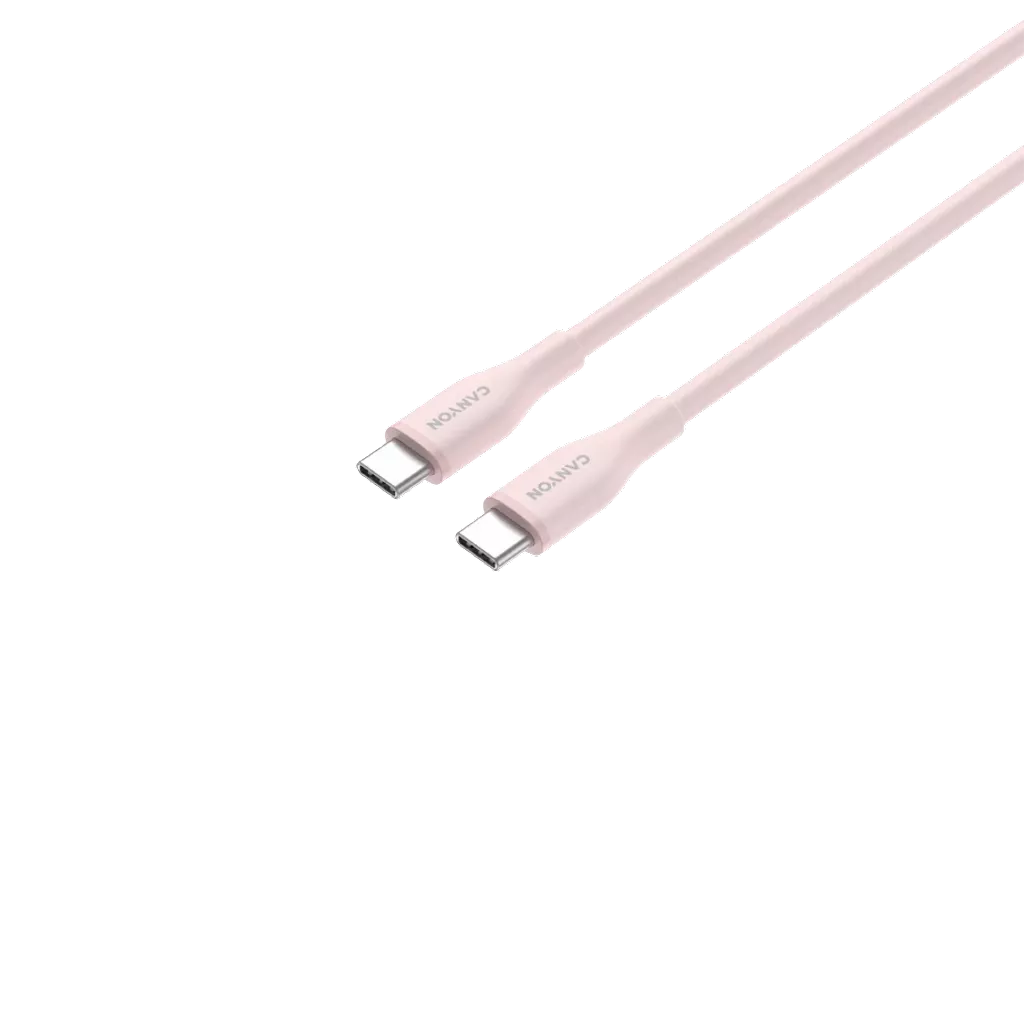 CANYON 60W USB Type-C to USB Type-C Cable, Compatible with Apple Devices, USB 2.0, 1 m, Pink