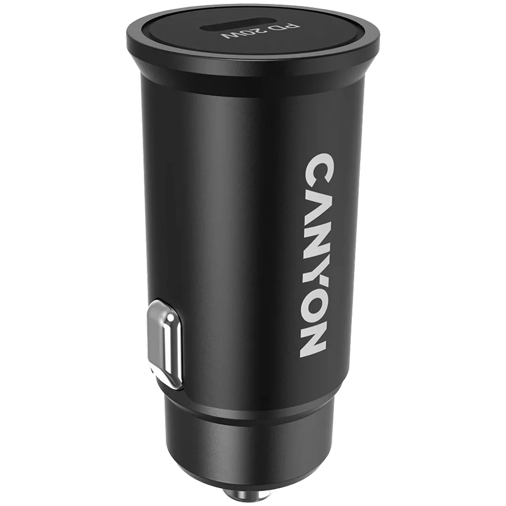 CANYON auto lādētājs C-20 PD 20W USB-C Melns