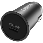 CANYON auto lādētājs C-20 PD 20W USB-C Melns
