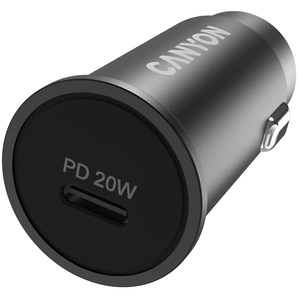 CANYON auto lādētājs C-20 PD 20W USB-C Melns