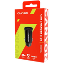 CANYON auto lādētājs C-20 PD 20W USB-C Melns