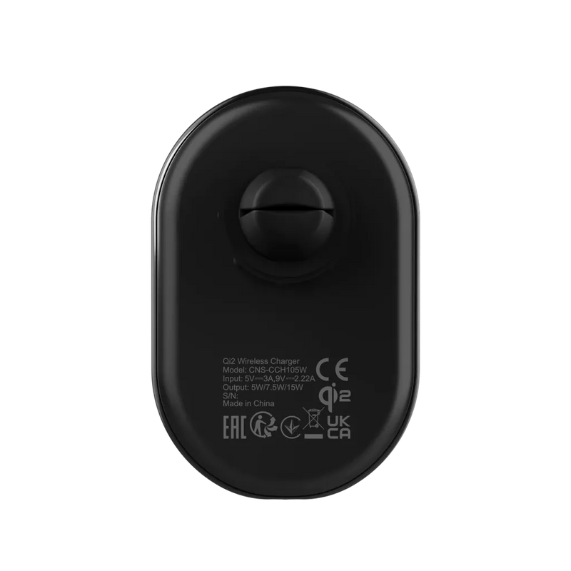 Беспроводное автомобильное зарядное устройство CANYON OnGrip 105 15 Вт Qi2 черный