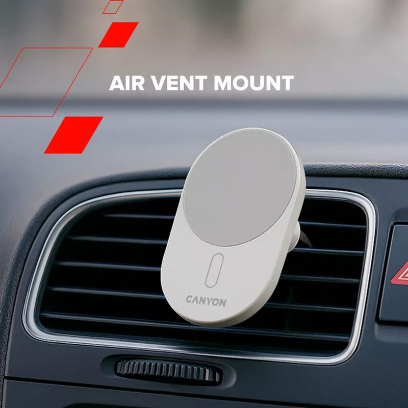 CANYON bezvadu automašīnas lādētājs OnGrip 105 15W Qi2 Balts