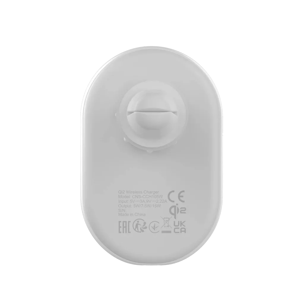 CANYON bezvadu automašīnas lādētājs OnGrip 105 15W Qi2 Balts