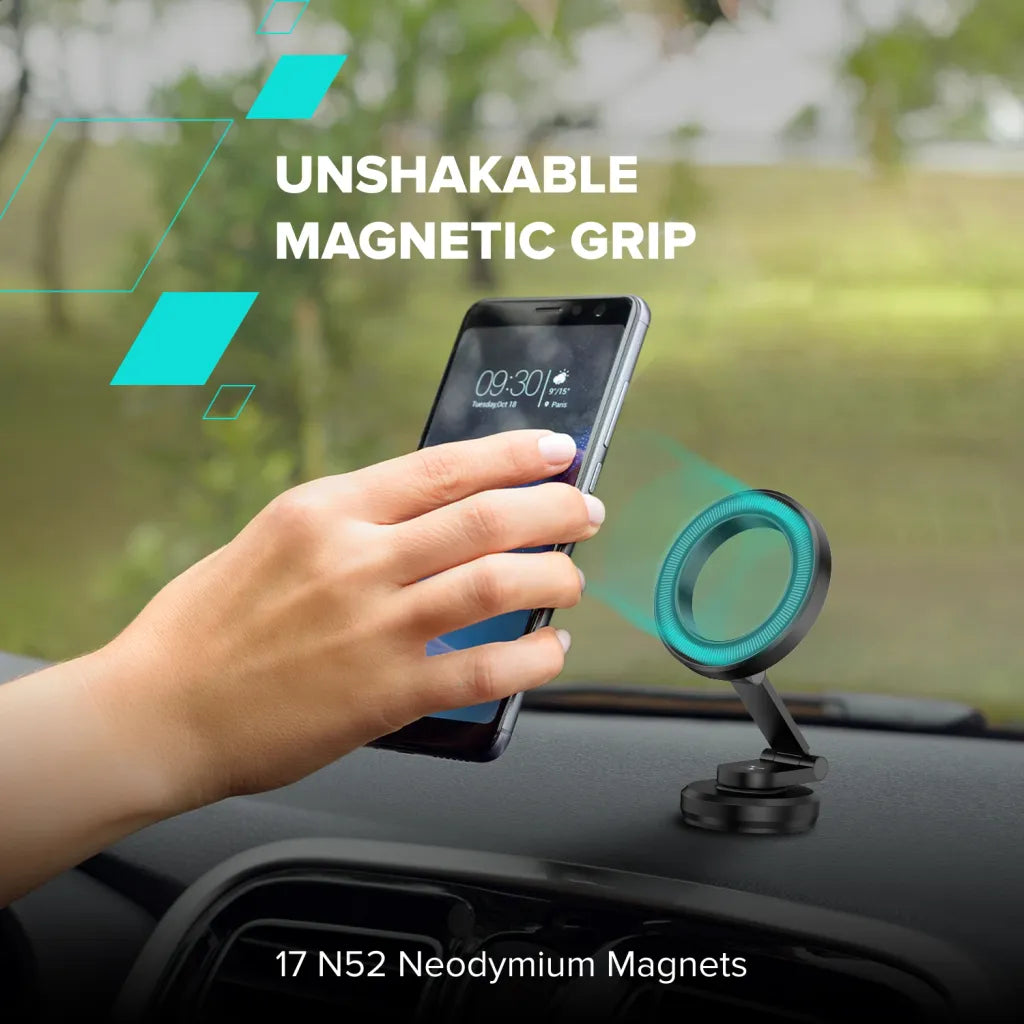 CANYON OnGrip 10 magnētiskais auto telefona turētājs, alumīnijs, melns