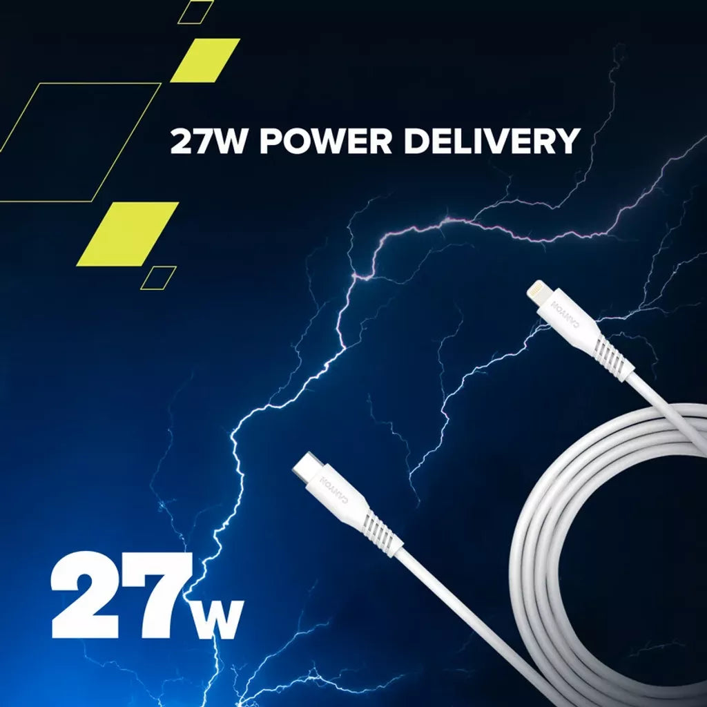 Кабель CANYON 27W USB-C to Lightning (с поддержкой Power Delivery, 1,2 м) белый