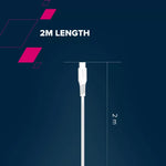 CANYON 27W kabelis USB-C uz Lightning (ar Power Delivery atbalstu, 2 m) balts