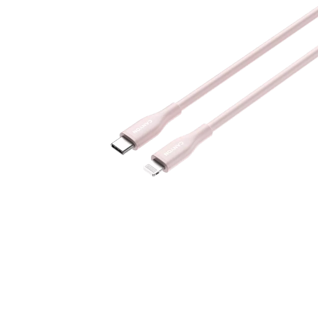 CANYON USB-C uz Lightning kabelis uzlādei un datu sinhronizācijai iPad, iPhone un AirPods ierīcēm ar līdz 60 W (3 A) PD ātro uzlādi un līdz 480 Mb/s datu pārraidi. MFI sertificēts, 1m, rozā