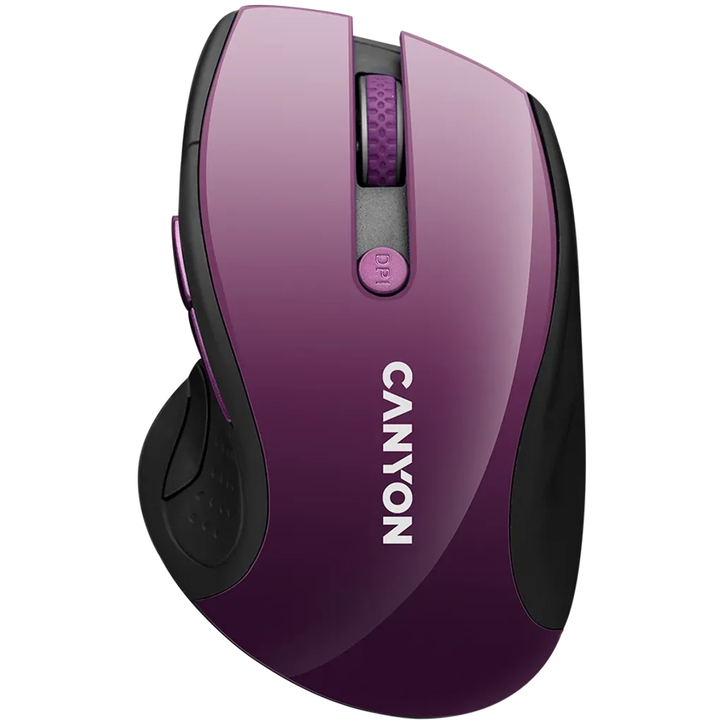 CANYON MW-01 bezvadu optiskā pele, 1600 dpi, 6 pogas, violeta