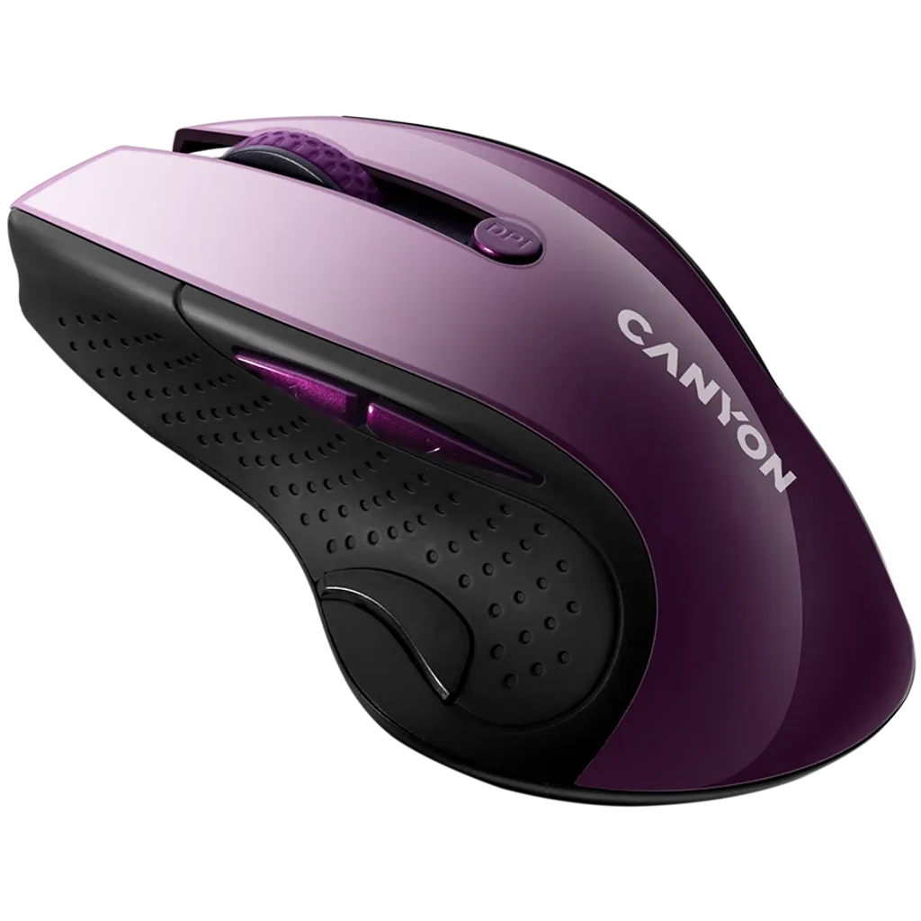 CANYON MW-01 bezvadu optiskā pele, 1600 dpi, 6 pogas, violeta
